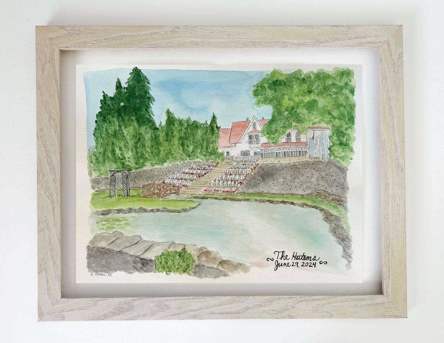 CUSTOM WATERCOLOR WEDDING VENUE - Rachel Hoeber Art & Design