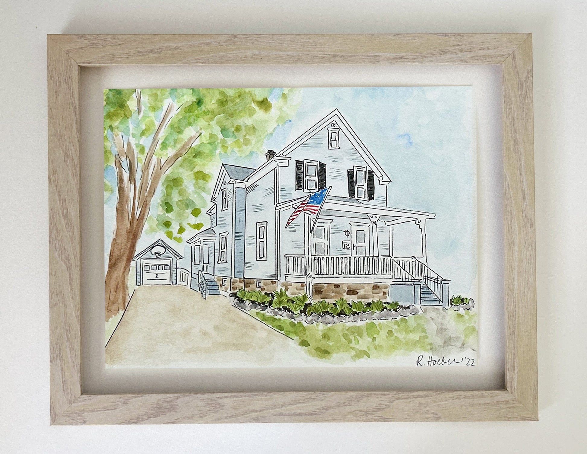 CUSTOM WATERCOLOR HOME PORTRAIT - Rachel Hoeber Art & Design