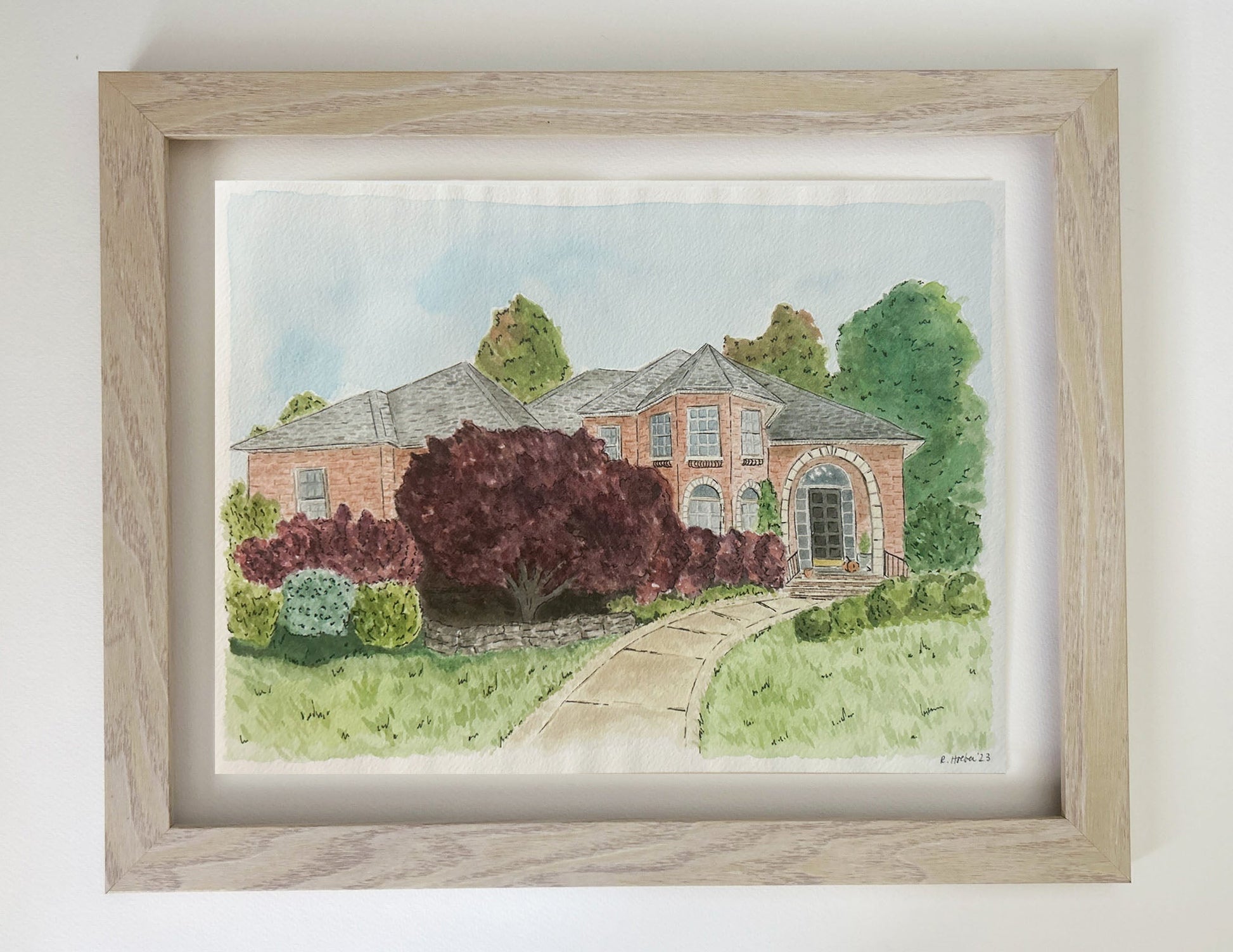 CUSTOM WATERCOLOR HOME PORTRAIT - Rachel Hoeber Art & Design