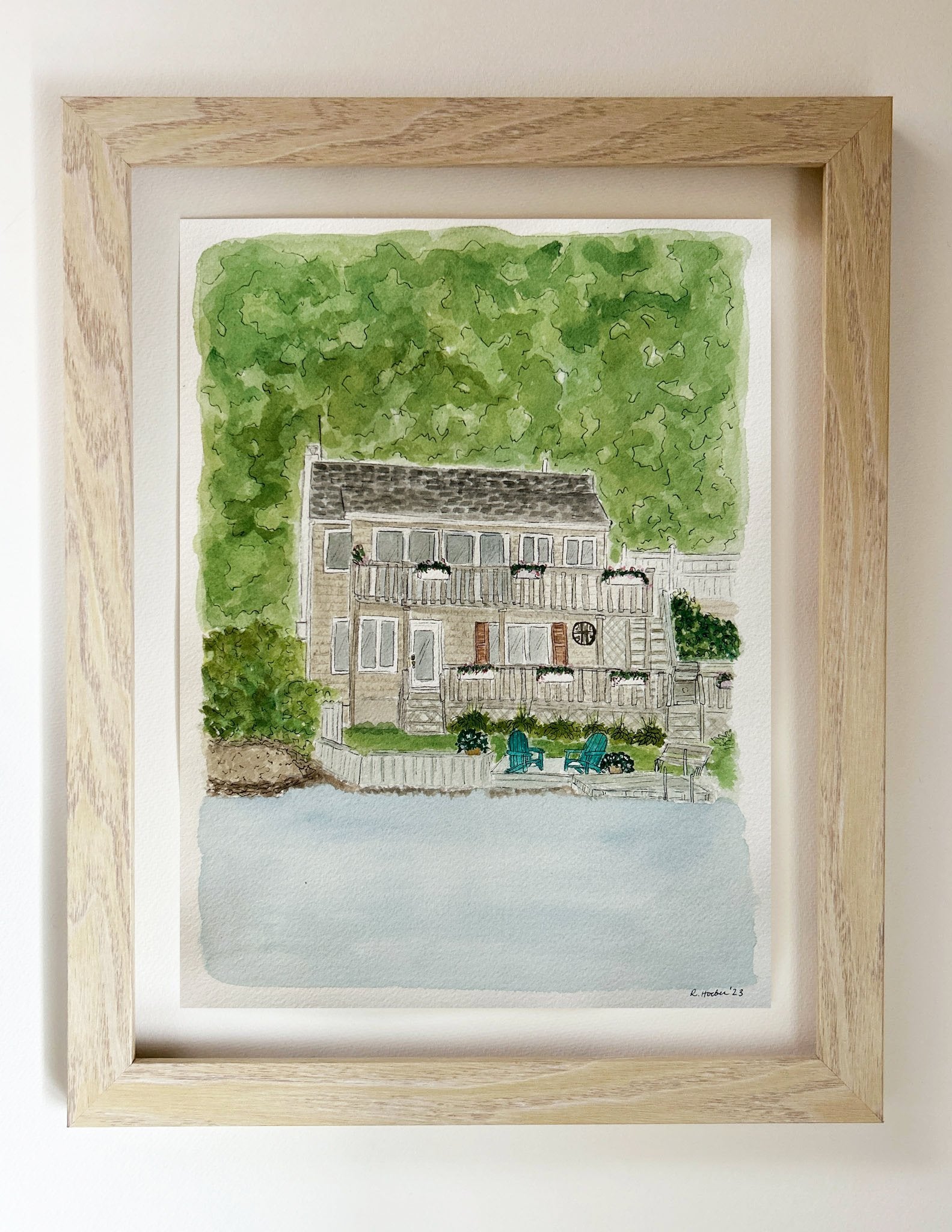 CUSTOM WATERCOLOR HOME PORTRAIT - Rachel Hoeber Art & Design